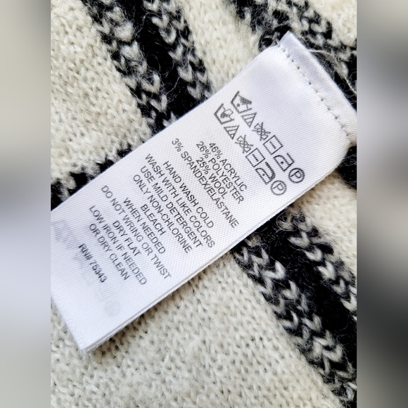 Ellen Tracy Women's Wool Blend Jacket Cardigan Checker Black&White High Neck Med - Picture 6 of 16